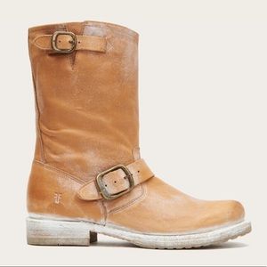 FRYE Veronica Short Boot Tan Polished Leather
